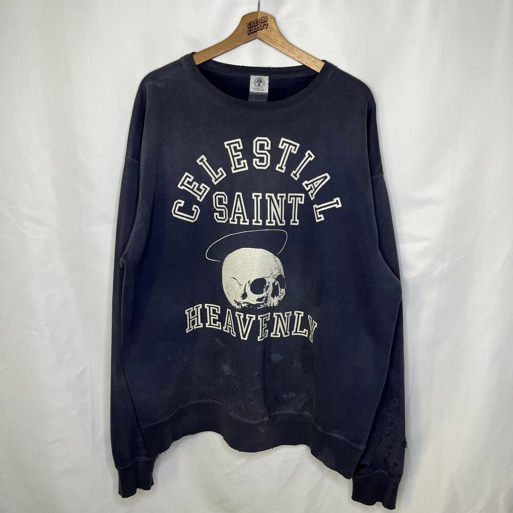 SAINT Mxxxxxx Saint Michael SMX6 Celestial Saint Crewneck in Navy Size XL
